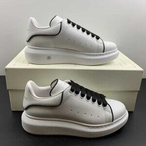 Alexander McQueen White Upper With Black Lines Womens Sneakers